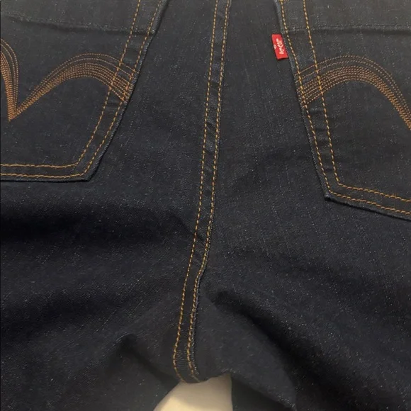 Levi's 512 Dark Indigo perfect slimming Capri SZ 10 high rise wide leg NWOT - Picture 14 of 15